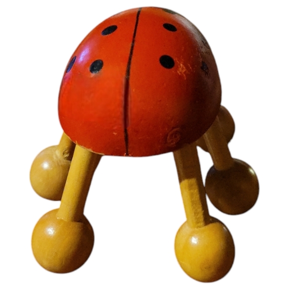 Vtg Wooden Ladybug Full Body Massager Homeopathic Health Relaxation Tool - Picture 3 of 5